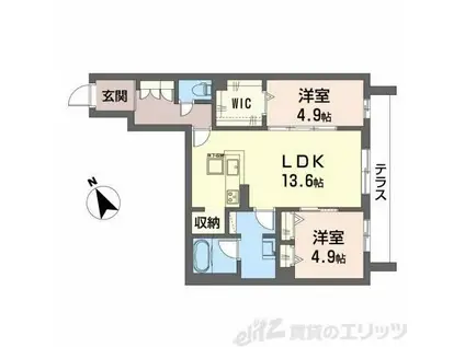 LINDEN PLACE(2LDK/1階)の間取り写真