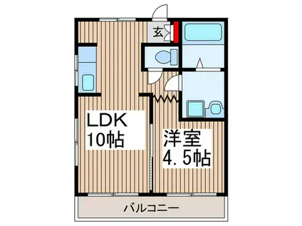 エハラコーポ(1LDK/1階)の間取り写真