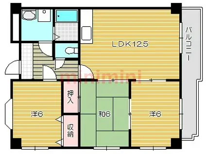 マーコート(3LDK/1階)の間取り写真