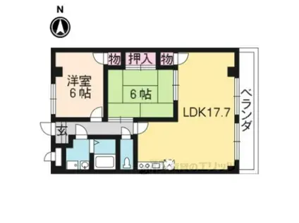 ピア・レジデンス羽束師(2LDK/5階)の間取り写真