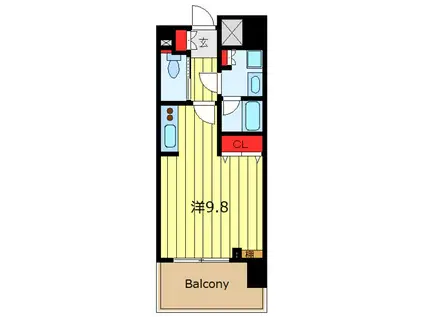 サンクレール荒川ブランガーデン(ワンルーム/5階)の間取り写真