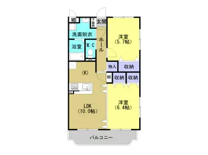 Y&M SOCIE(2LDK/2階)の間取り写真