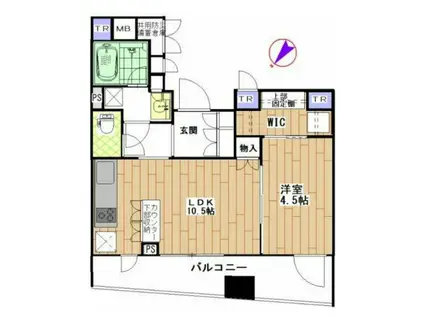 ウィルローズ日本橋蛎殻町(1LDK/2階)の間取り写真