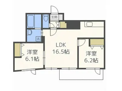 サンアイローヤル17(2LDK/3階)の間取り写真