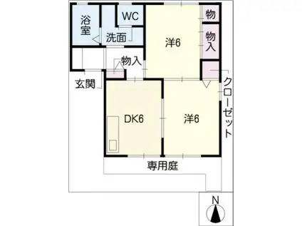 ソレイユD・E・F(2K/1階)の間取り写真