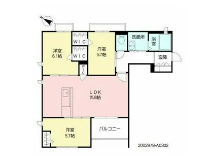 プラージュ新川(3LDK/3階)の間取り写真