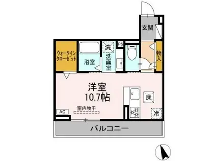ビューハウス77(ワンルーム/1階)の間取り写真