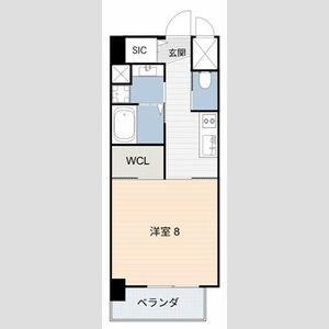 豊田駅前ビル(1K/8階)の間取り写真
