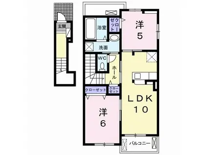 プラム・バレーIII(2LDK/2階)の間取り写真