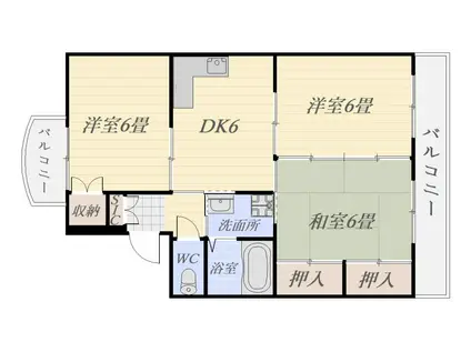 エクセレント藤田(3DK/2階)の間取り写真