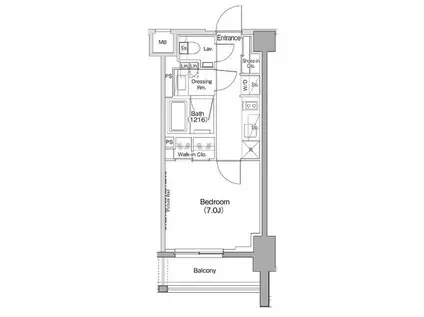 ザ・パークハビオ神泉(1K/4階)の間取り写真