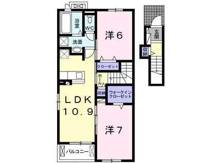 陽和 I(2LDK/2階)の間取り写真