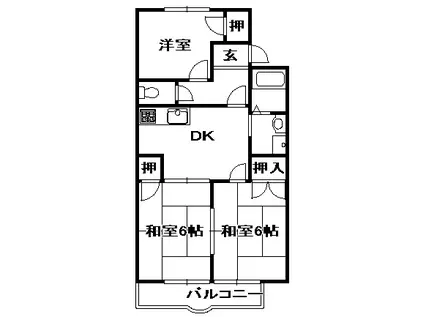 セフィラSAINO(3DK/1階)の間取り写真