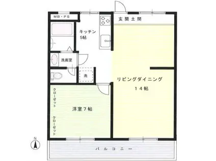 アルボア・エル(1LDK/3階)の間取り写真