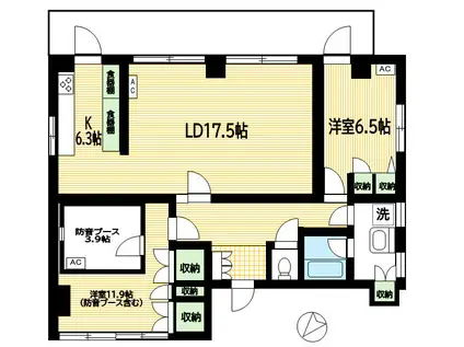 ミタムラビル(2LDK/2階)の間取り写真