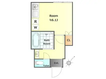 アイコート経堂(ワンルーム/1階)の間取り写真