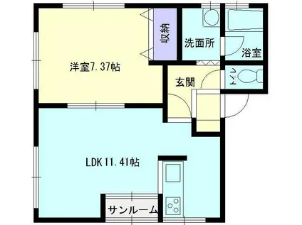 オセロA棟(1LDK/1階)の間取り写真