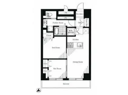 東銀座ロイアルハイツ(2LDK/3階)の間取り写真