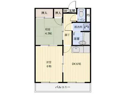 中村ハイツ(2DK/3階)の間取り写真