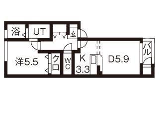 イトムンプラィ(1LDK/2階)の間取り写真