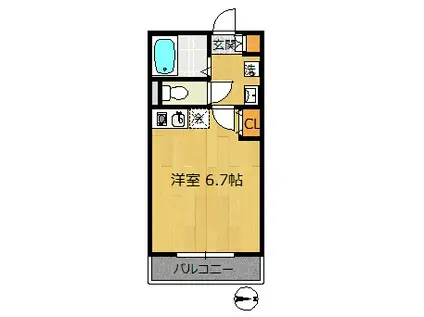 ソラリス北綾瀬(ワンルーム/1階)の間取り写真