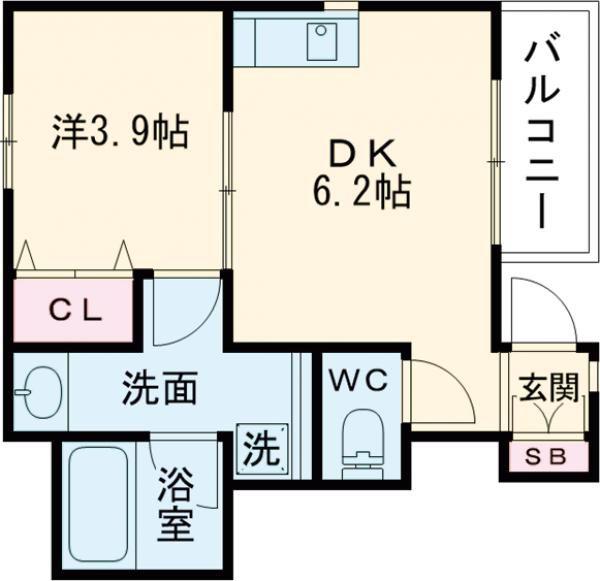 フォレストイン上井沢(1DK/1階)の間取り写真
