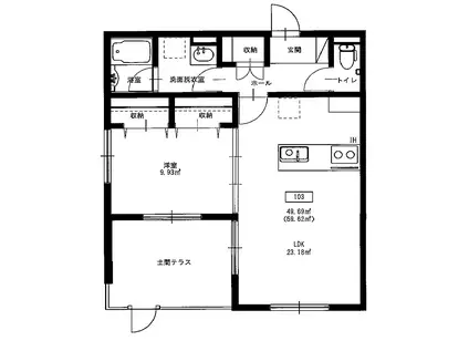 CULMINE(1LDK/1階)の間取り写真