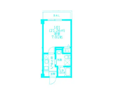 BEYOND北新横浜(1K/1階)の間取り写真
