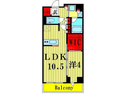プラウドフラット菊川(1LDK/2階)の間取り写真