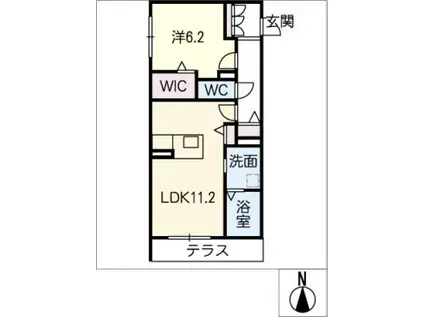 ミグランスII(1LDK/1階)の間取り写真
