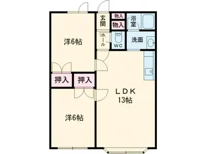 レジデンス光洋(2LDK/2階)の間取り写真