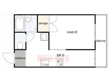 前田ハイツ神祇官(1DK/2階)の間取り写真