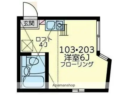 ユナイト上中里ジェイミー(ワンルーム/2階)の間取り写真