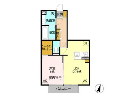 コンフォートレジデンス A(1LDK/2階)の間取り写真