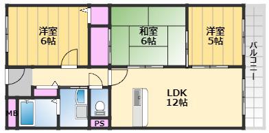 シャンテ小倉(3LDK/3階)の間取り写真