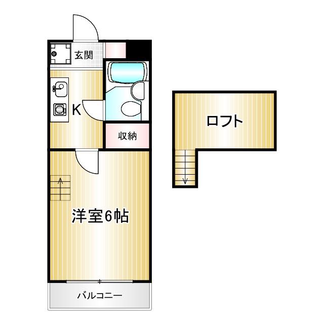フラット東高円寺(1K/2階)の間取り写真