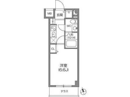 ガーラプレイス八幡山壱番館(1K/1階)の間取り写真