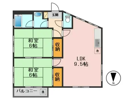 ファースト北小岩(2LDK/4階)の間取り写真