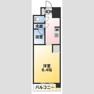 LA LUCE(ワンルーム/4階)の間取り写真