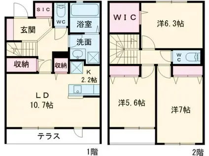 THE PARK.A棟(3LDK/1階)の間取り写真