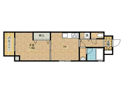 グランドゥールチトセ(1DK/2階)の間取り写真