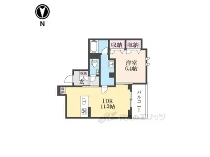 シャーメゾン京都旧二条(1LDK/3階)の間取り写真