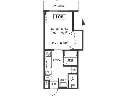 パナ・ミ・カーサ(1K/1階)の間取り写真