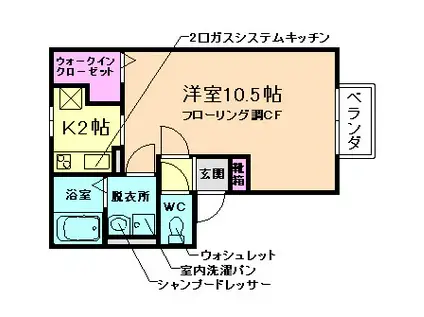 メゾンエトワール(1K/2階)の間取り写真
