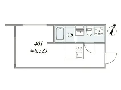 TRIAS336(1K/4階)の間取り写真