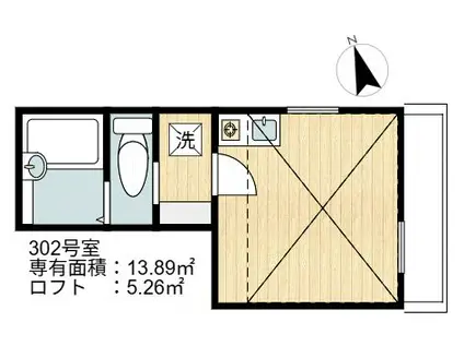 クミハウス上野(ワンルーム/3階)の間取り写真