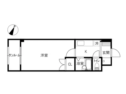 グレースパール(1K/3階)の間取り写真