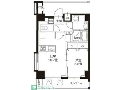 レオーネ錦糸町II(1LDK/3階)の間取り写真