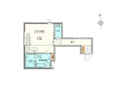 ラ・カーサフェリーチェ192(ワンルーム/2階)の間取り写真