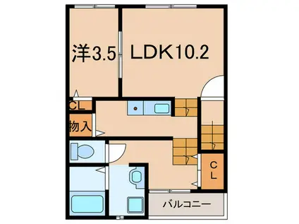プレミアム西明石(1LDK/2階)の間取り写真